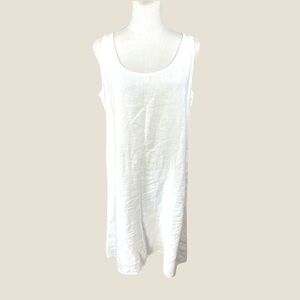Eileen Fisher Size Large Petite Irish White linen sheath Mini Dress‎